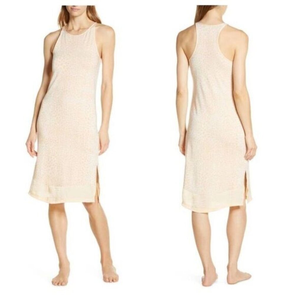NEW Splendid Racerback Nightgown White & Peach XS